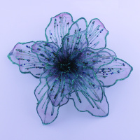 Прищепка для штор цветок бирюзовый малый JX101575-52